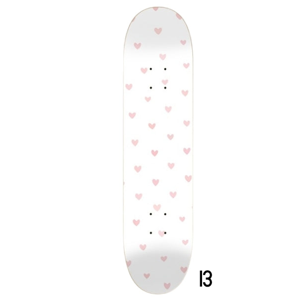 Hearts All Over- Pink Heart Skateboard Wall Art #13
