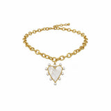 Gold Heart Pearl Necklace