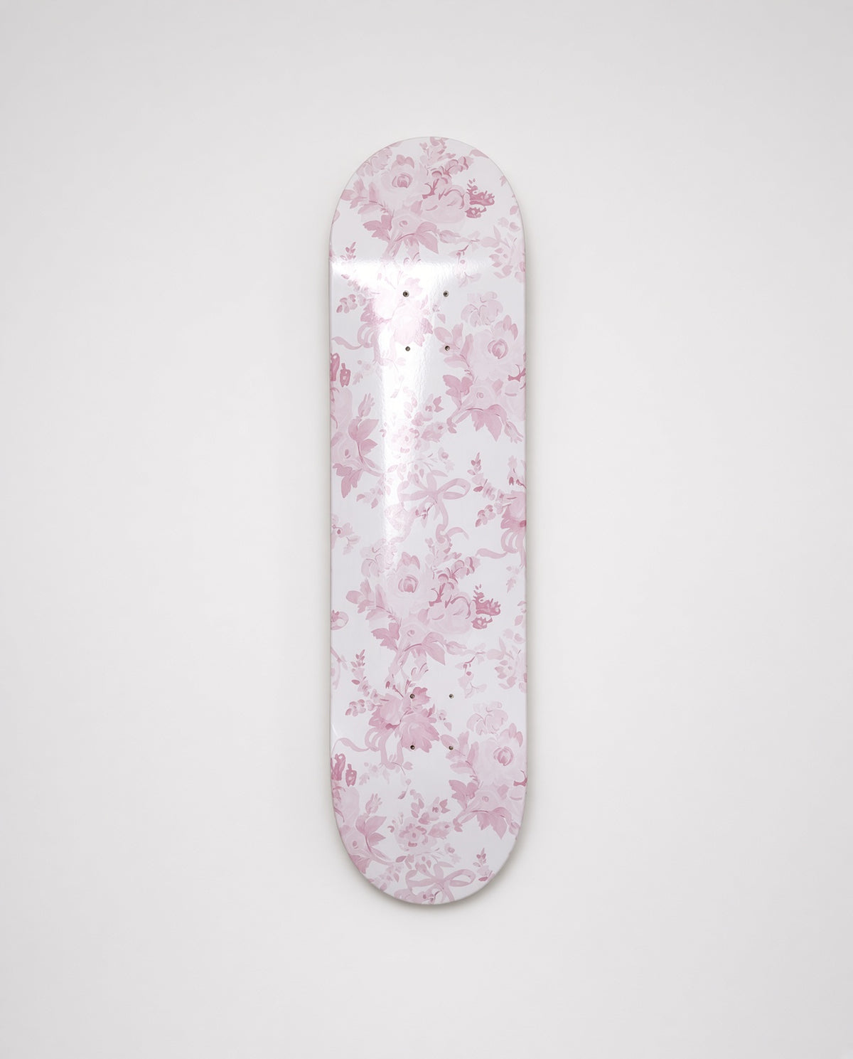 Pink Ribbon Toile- Vintage Floral Skateboard Wall Art #7