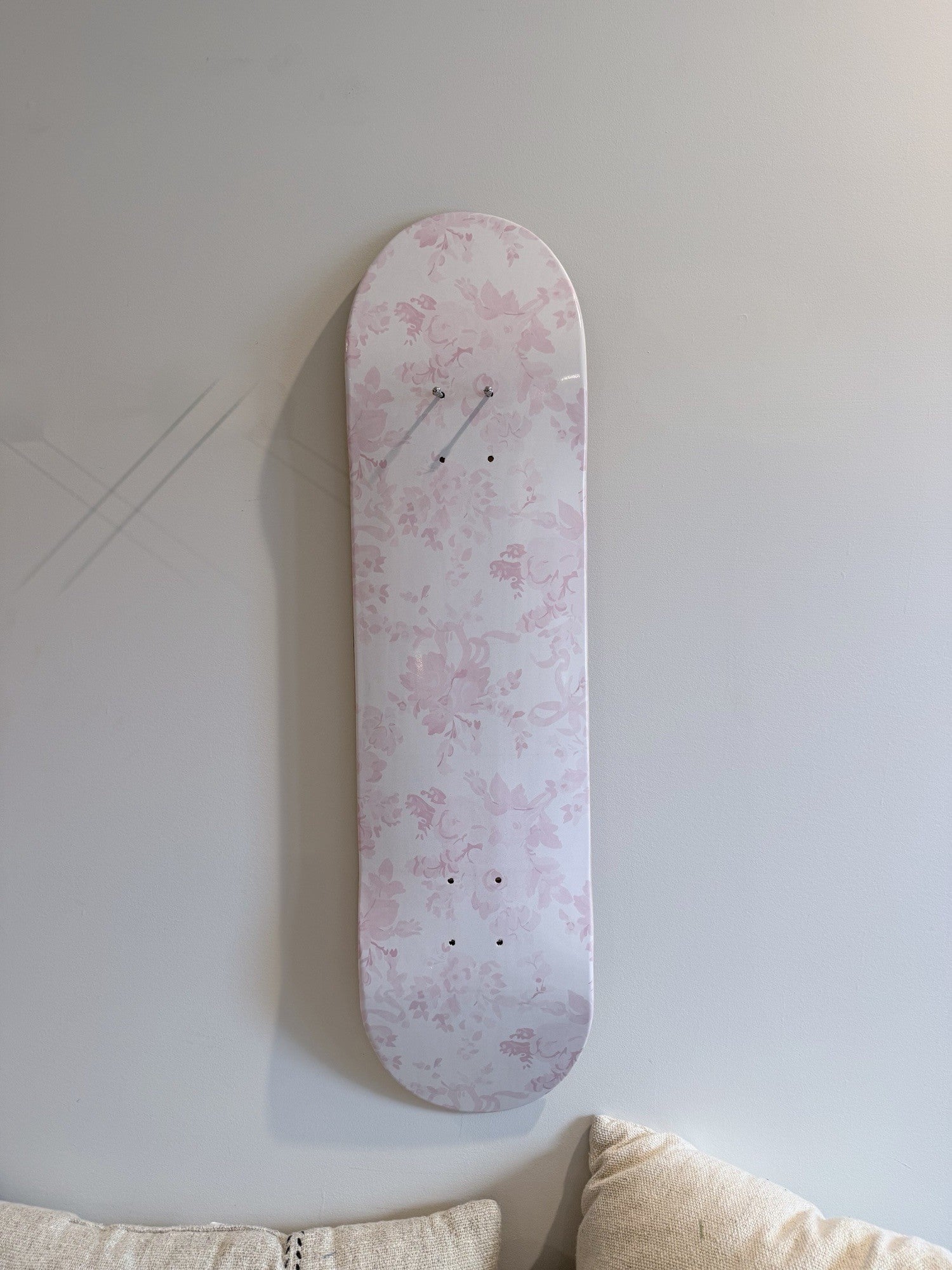 Blush Toile Romantic Floral Skateboard Wall Art #6