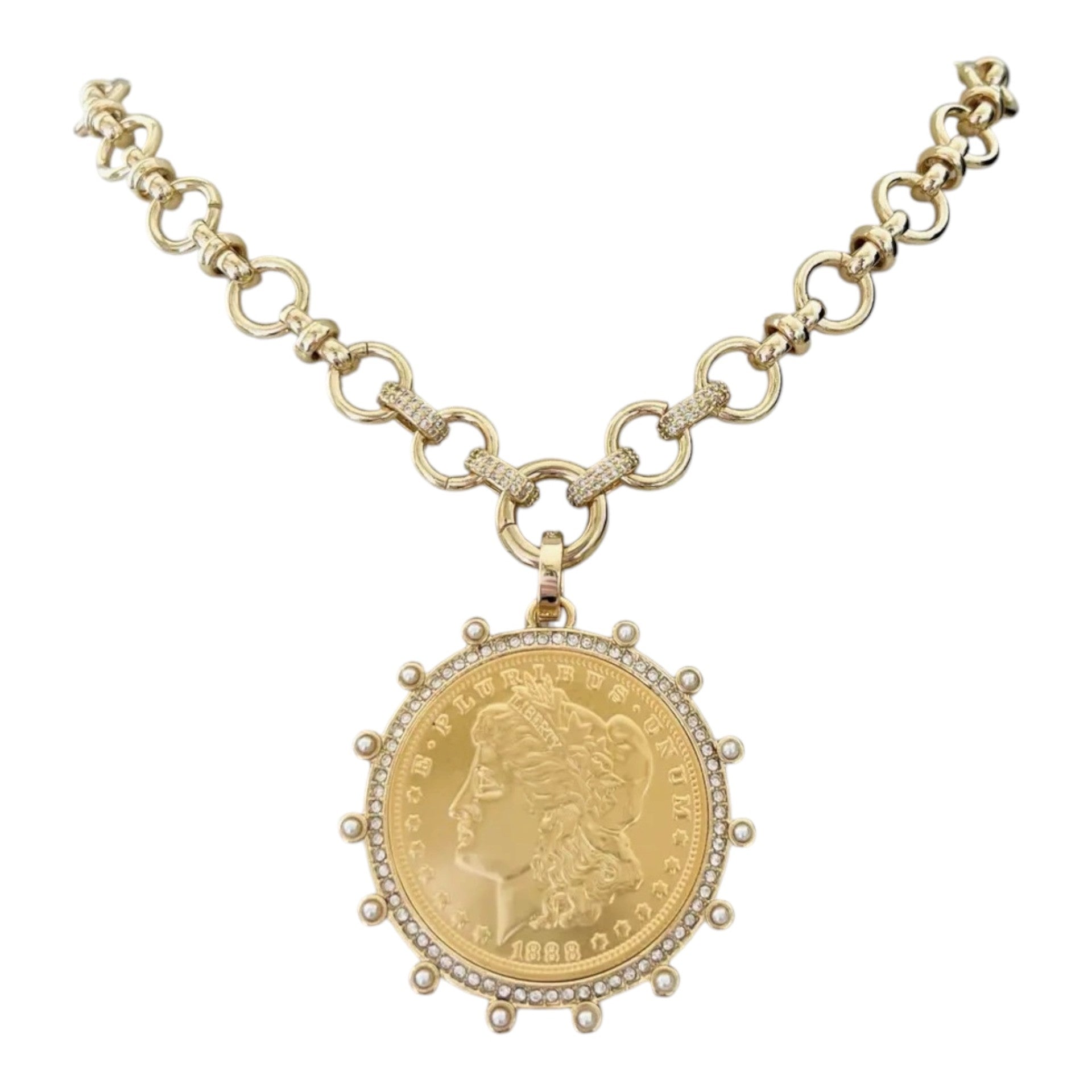 Gold Coin Pendant Necklace
