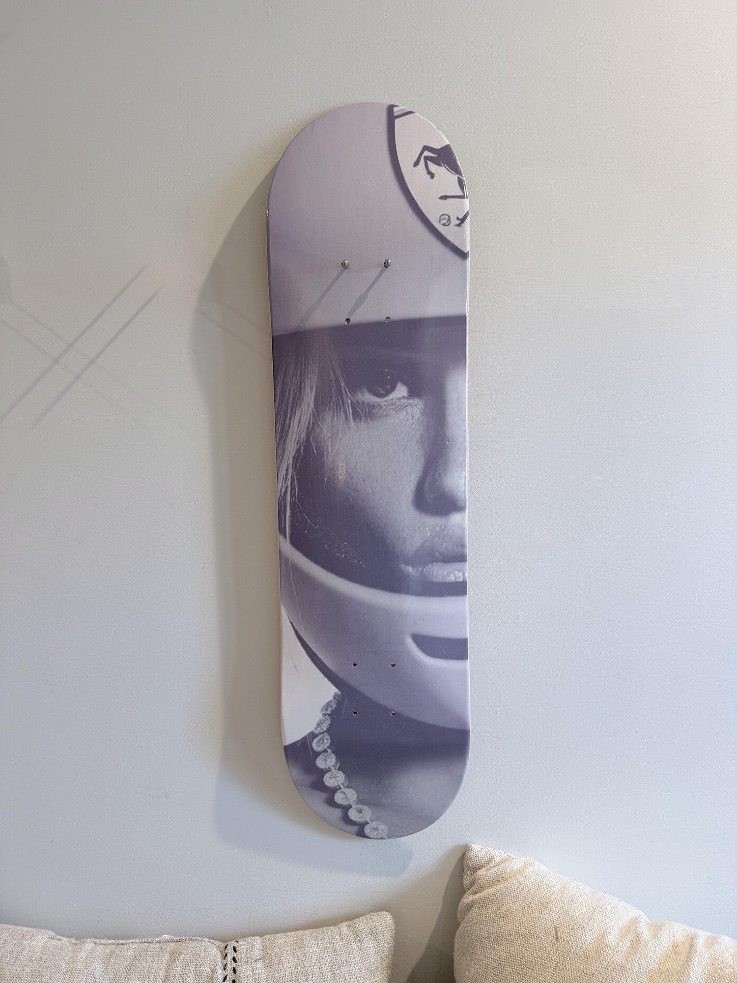 Helmet & Pearls Rebel Glam Skateboard Wall Art #4