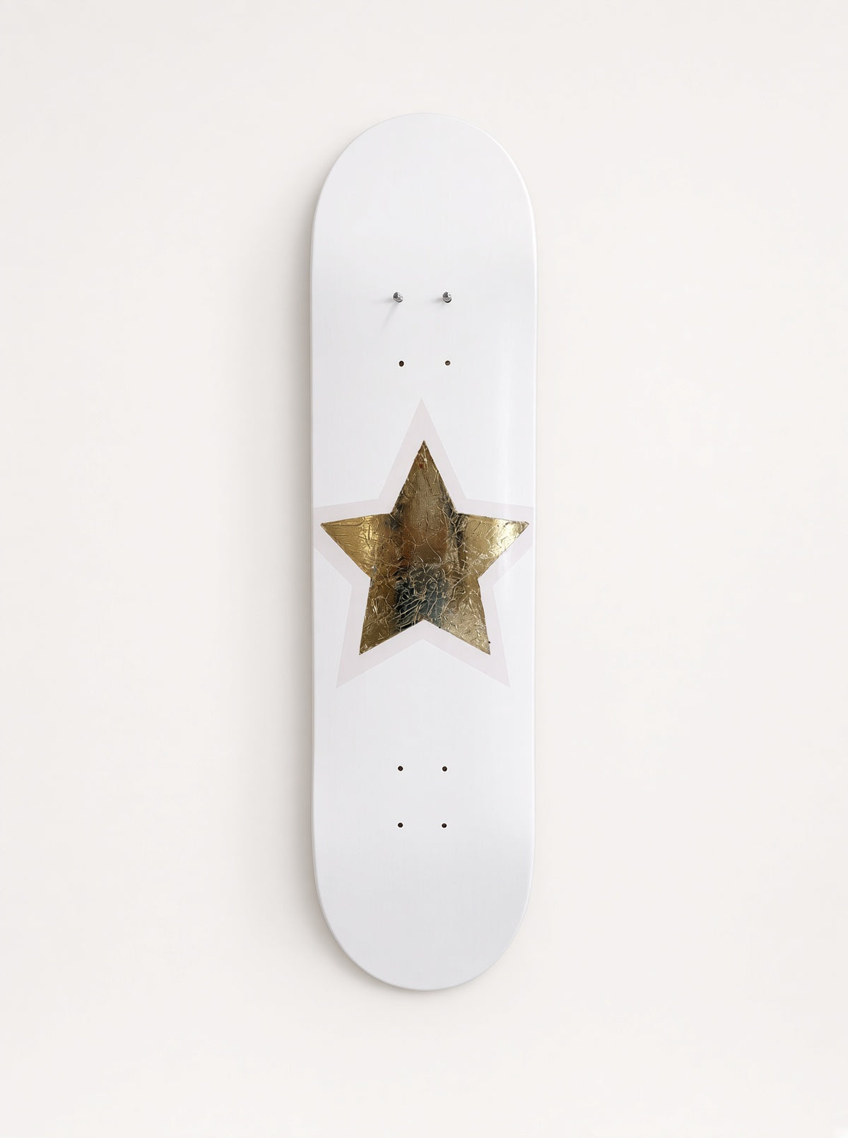 Golden Star- Pink & Gold Leaf Star Skateboard Wall Art – DS- #22