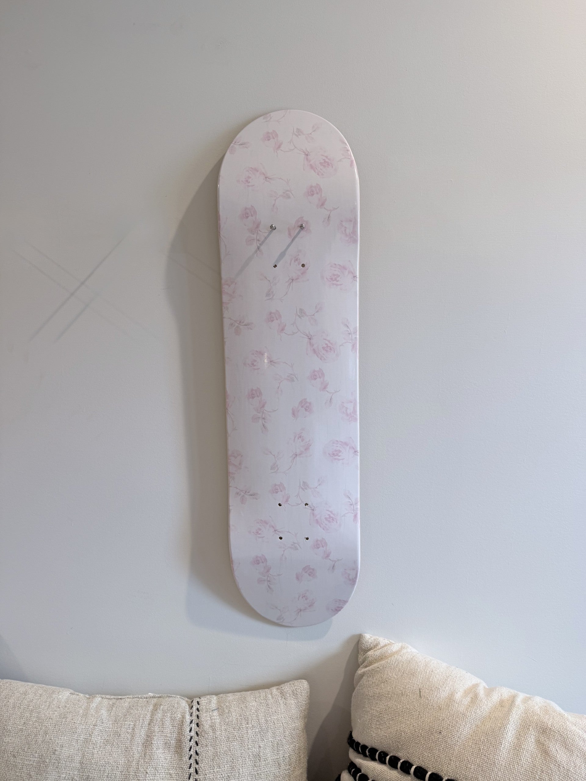 Forever in Bloom- Blush Rose Skateboard Wall Decor #12