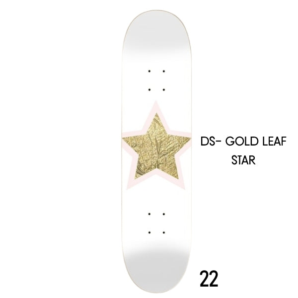 Golden Star- Pink & Gold Leaf Star Skateboard Wall Art – DS- #22