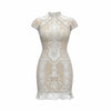 Open Back White Lace Mini Dress