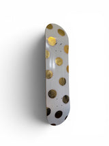 Golden Dots- Blush Pink & Gold Leaf Polka Dot Skateboard Wall Art – #DS-23