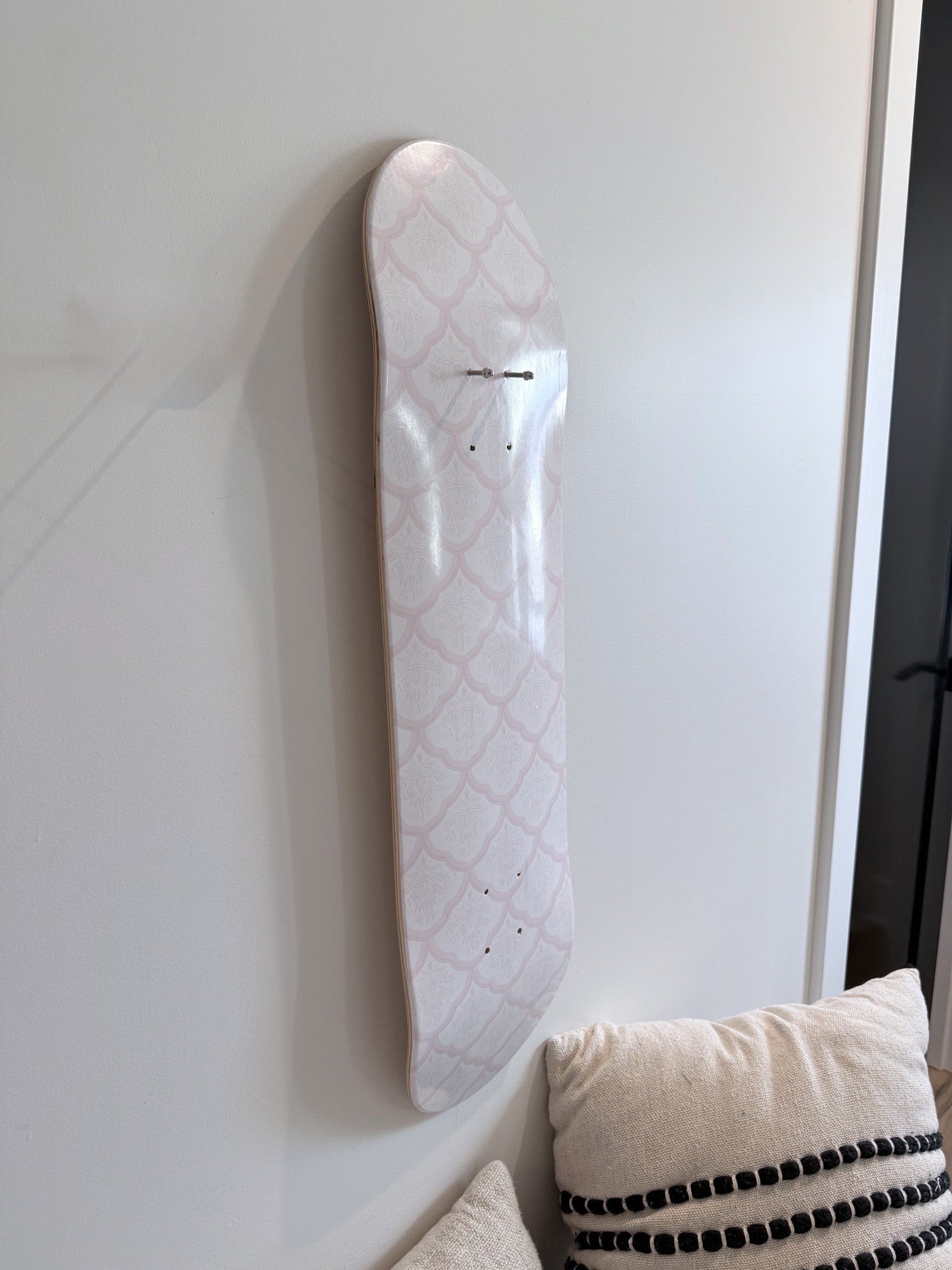 Pink Lattice Pattern Skateboard Wall Art #10