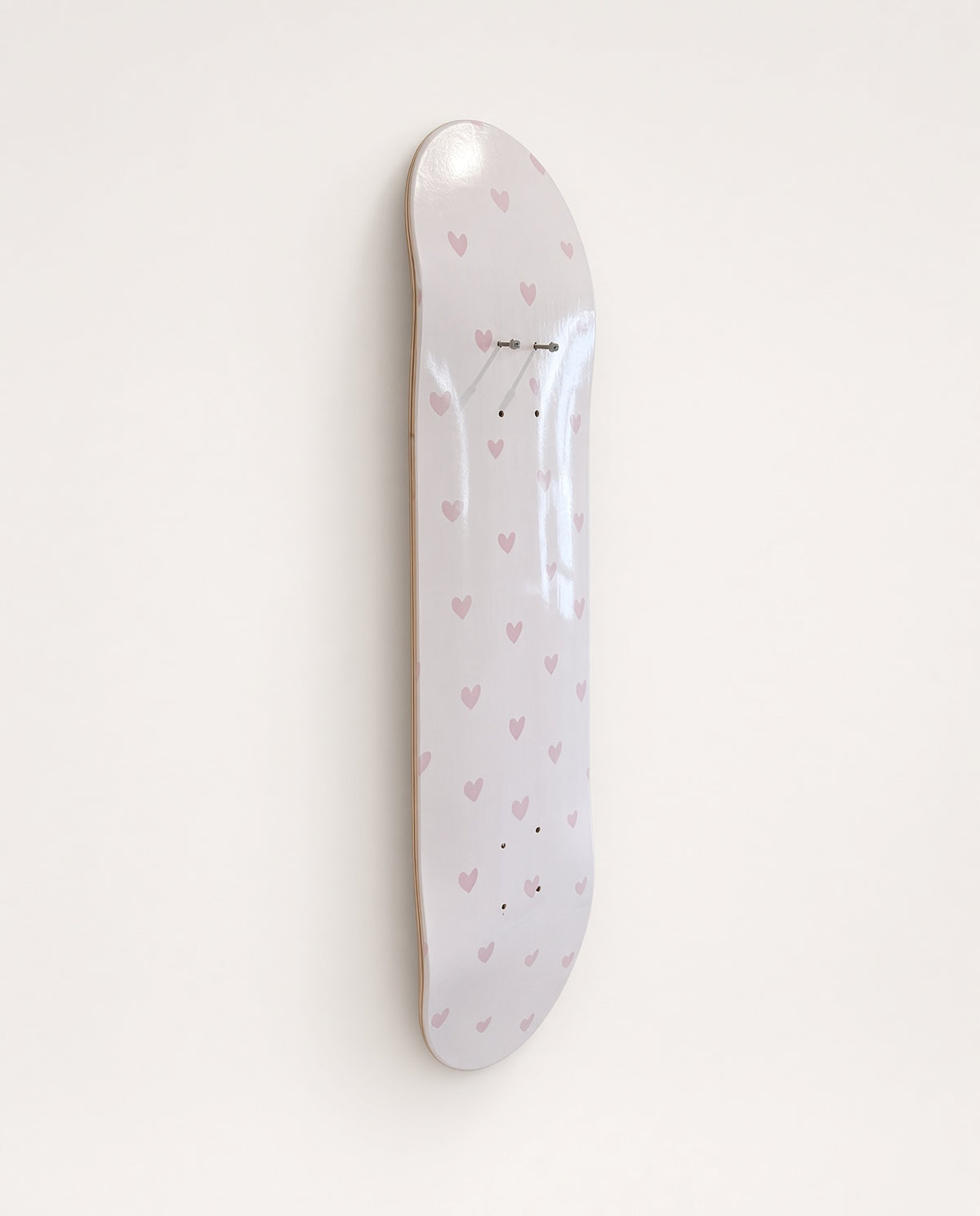 Hearts All Over- Pink Heart Skateboard Wall Art #13
