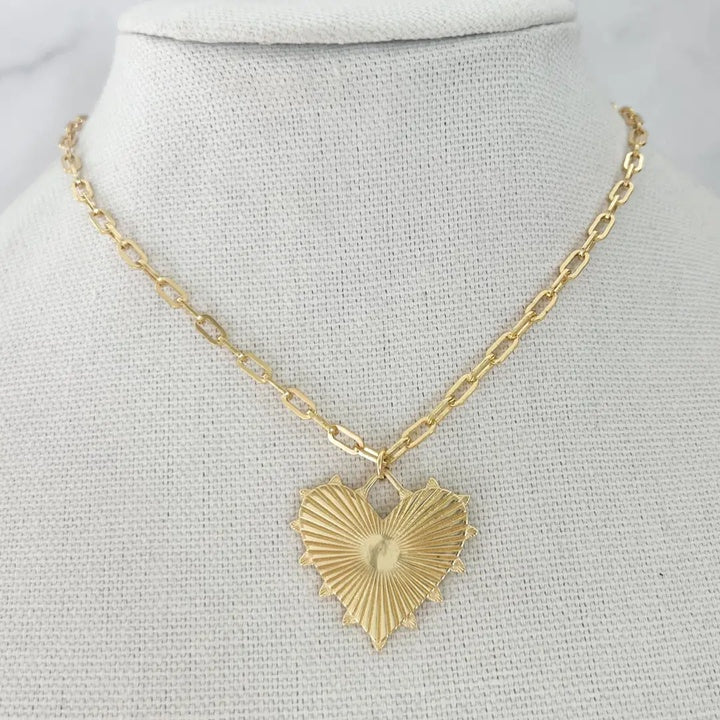 Fluted Gold Love Necklace