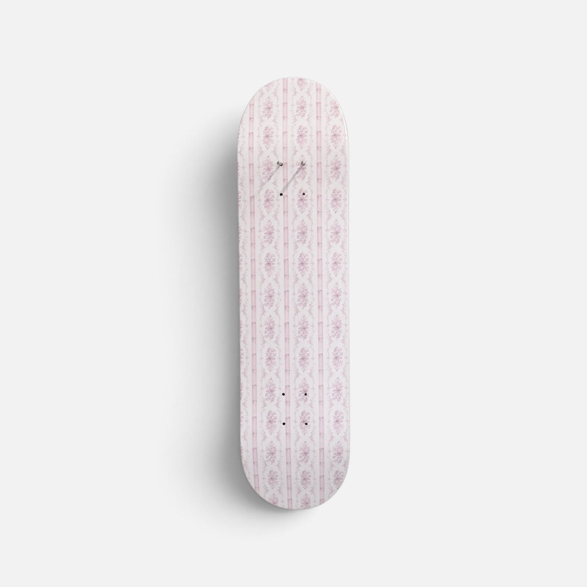 Pink Floral Damask Skateboard Wall Art #9