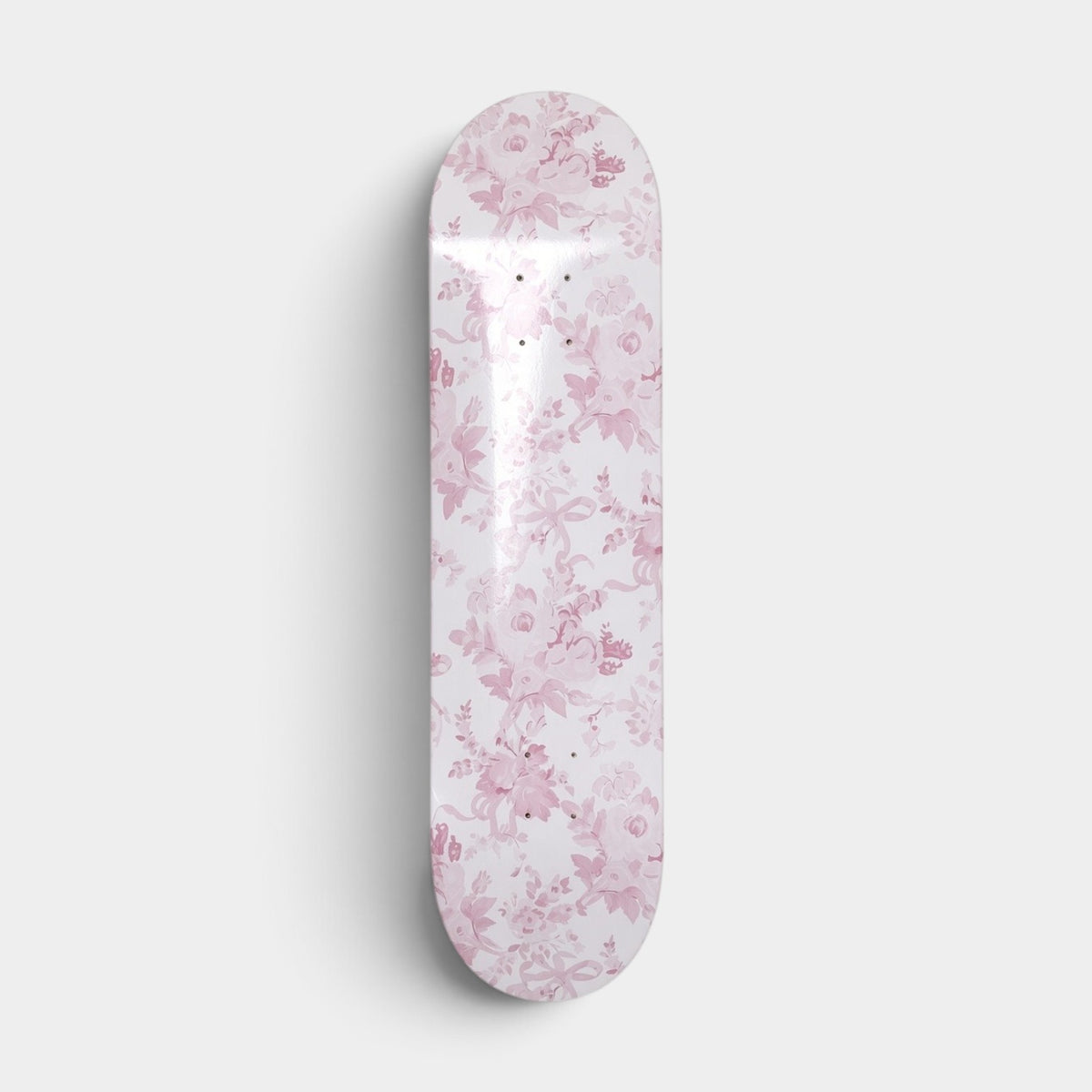 Pink Ribbon Toile- Vintage Floral Skateboard Wall Art #7