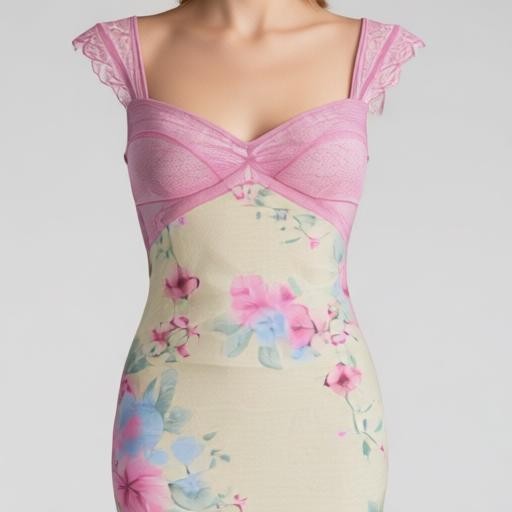 Floral Print Maxi Dress with Lace Bodice & Double Side Slits
