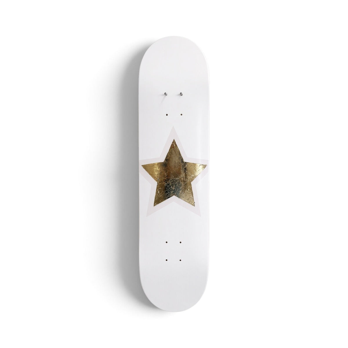 Golden Star- Pink & Gold Leaf Star Skateboard Wall Art – DS- #22