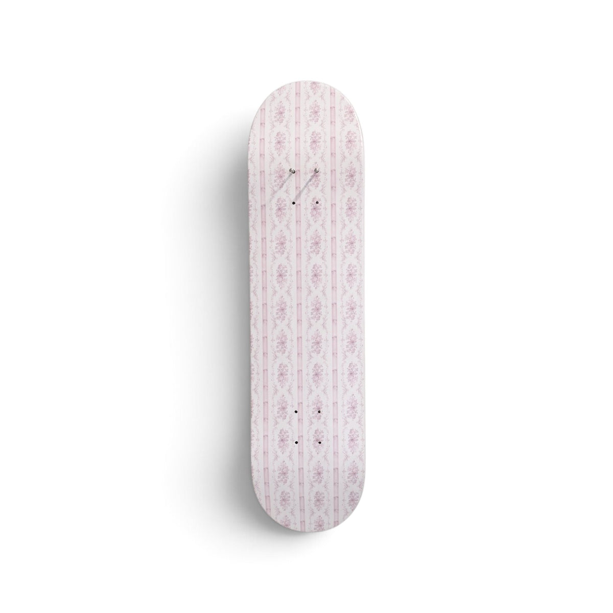 Pink Floral Damask Skateboard Wall Art #9