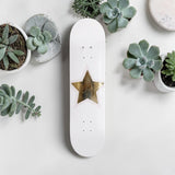 Golden Star- Pink & Gold Leaf Star Skateboard Wall Art – DS- #22