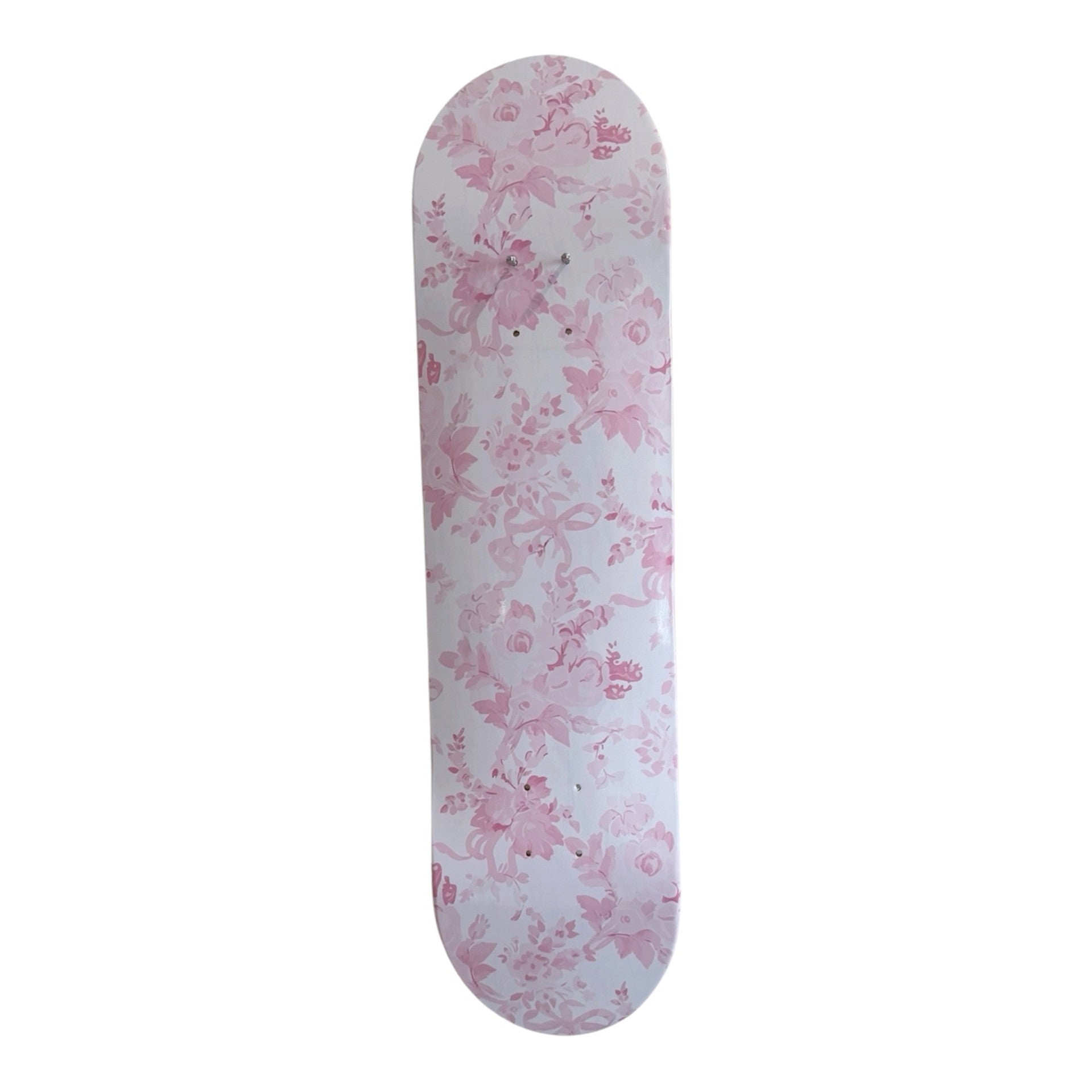 Pink Ribbon Toile- Vintage Floral Skateboard Wall Art #7
