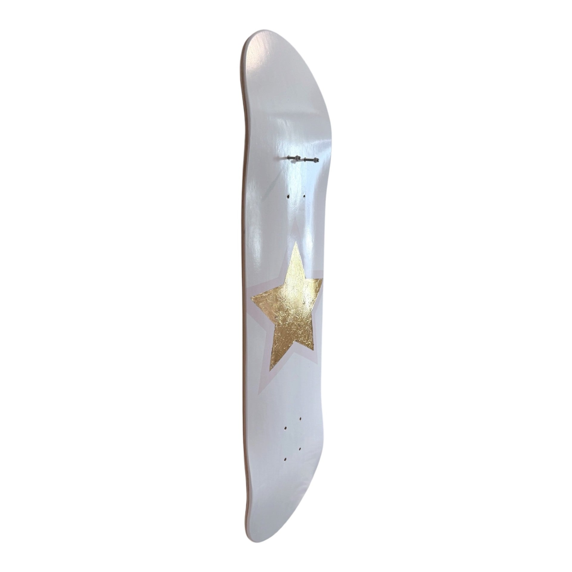Golden Star- Pink & Gold Leaf Star Skateboard Wall Art – DS- #22