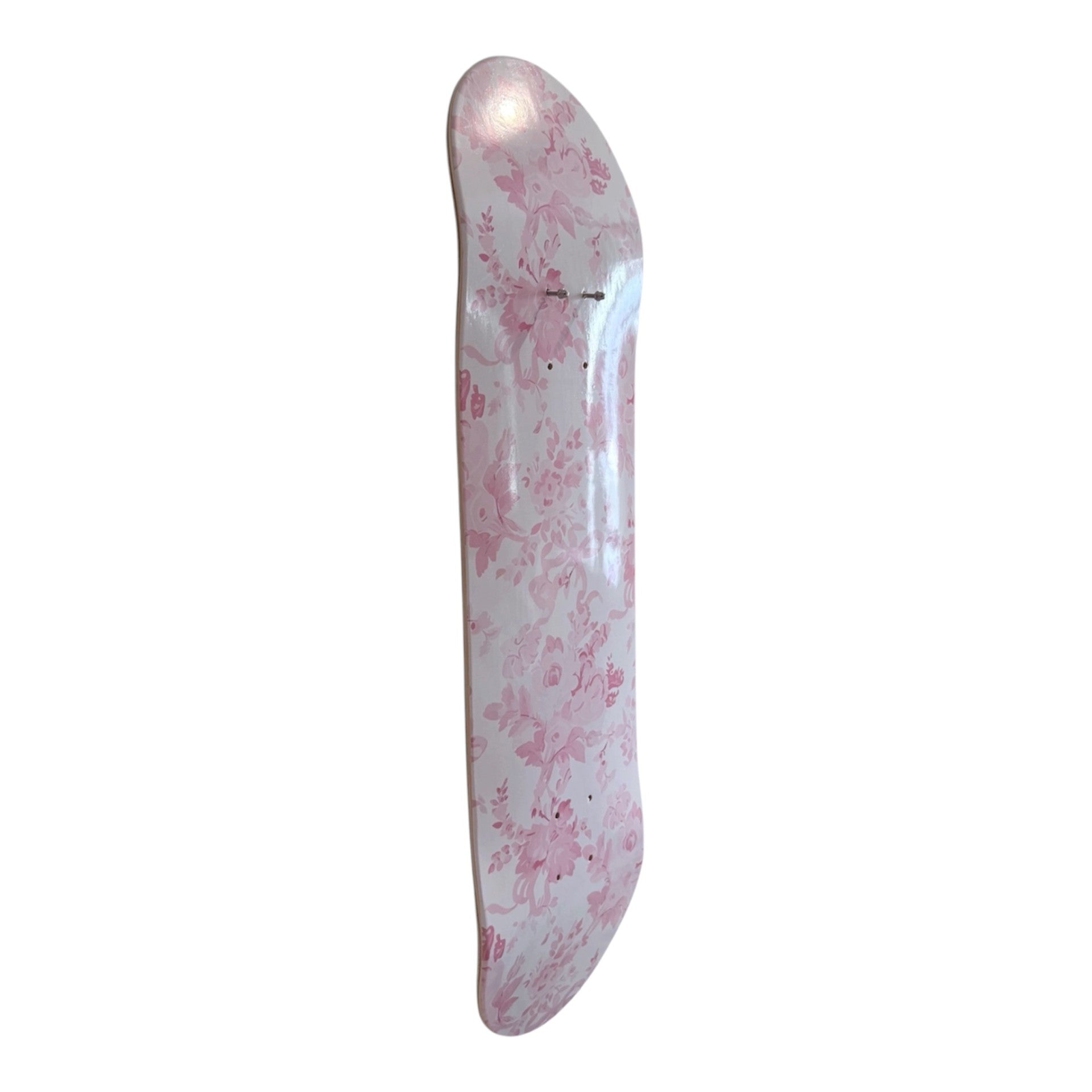 Pink Ribbon Toile- Vintage Floral Skateboard Wall Art #7