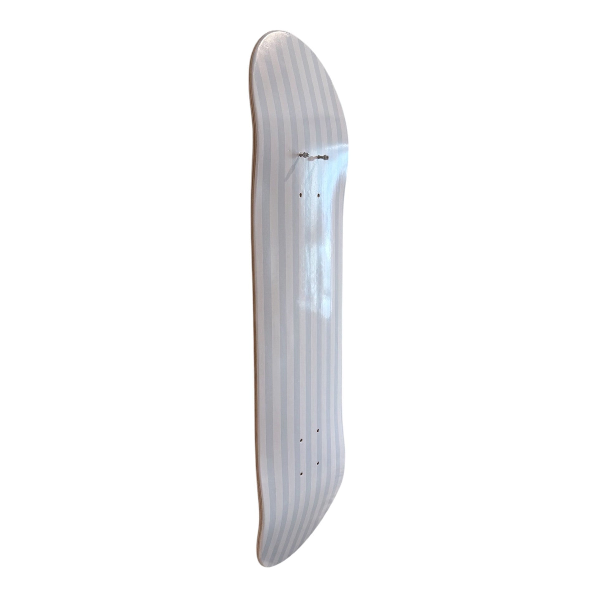 Blueberry Stripes- Soft Blue & White Stripe Skateboard Wall Art #20