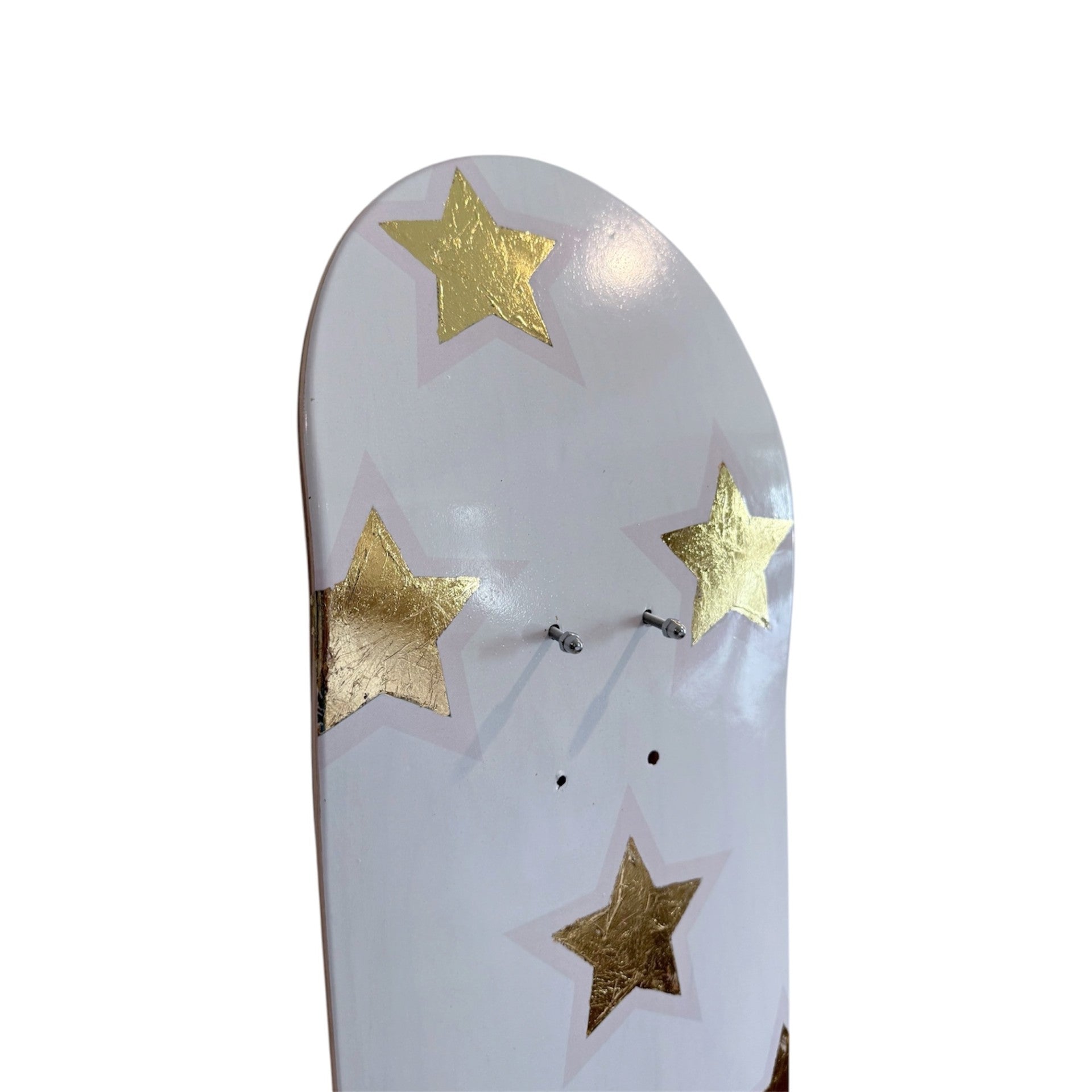 Golden Mini Stars- Blush & Gold Leaf Star Skateboard Wall Art – #DS-24