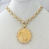 Gold Coin Pendant Necklace