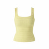Lace Textured Square Top- Pale Yellow