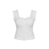 Sleeveless Square Neck Ruffle Top