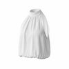White Halter Neck Blouse | Elegant Sleeveless Summer Tank Top