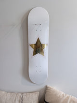 Golden Star- Pink & Gold Leaf Star Skateboard Wall Art – DS- #22