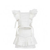 Flirty White Ruffle Two-Piece Set – Beach Day, Brunch & White Party Outfit