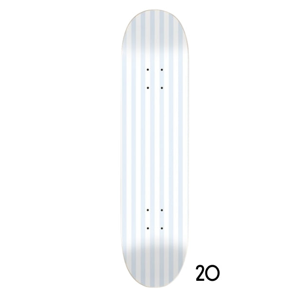 Blueberry Stripes- Soft Blue &amp; White Stripe Skateboard Wall Art #20