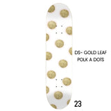Golden Dots- Blush Pink & Gold Leaf Polka Dot Skateboard Wall Art – #DS-23