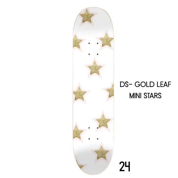 Golden Mini Stars- Blush &amp; Gold Leaf Star Skateboard Wall Art – #DS-24
