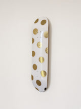 Golden Dots- Blush Pink & Gold Leaf Polka Dot Skateboard Wall Art – #DS-23