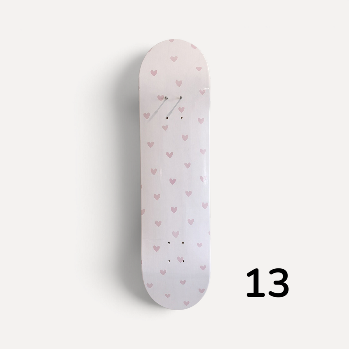 Hearts All Over- Pink Heart Skateboard Wall Art #13