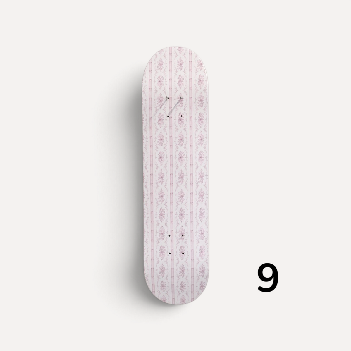 Pink Floral Damask Skateboard Wall Art #9