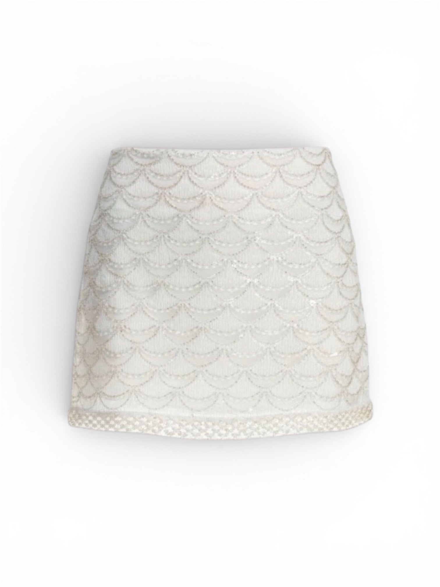 Scallop Sequins Beaded Mini Skirt
