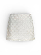 Scallop Sequins Beaded Mini Skirt