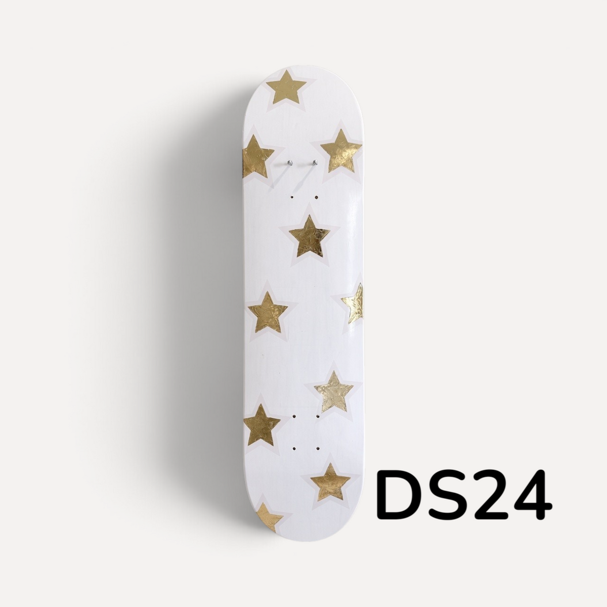Golden Mini Stars- Blush &amp; Gold Leaf Star Skateboard Wall Art – #DS-24