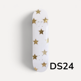 Golden Mini Stars- Blush &amp; Gold Leaf Star Skateboard Wall Art – #DS-24