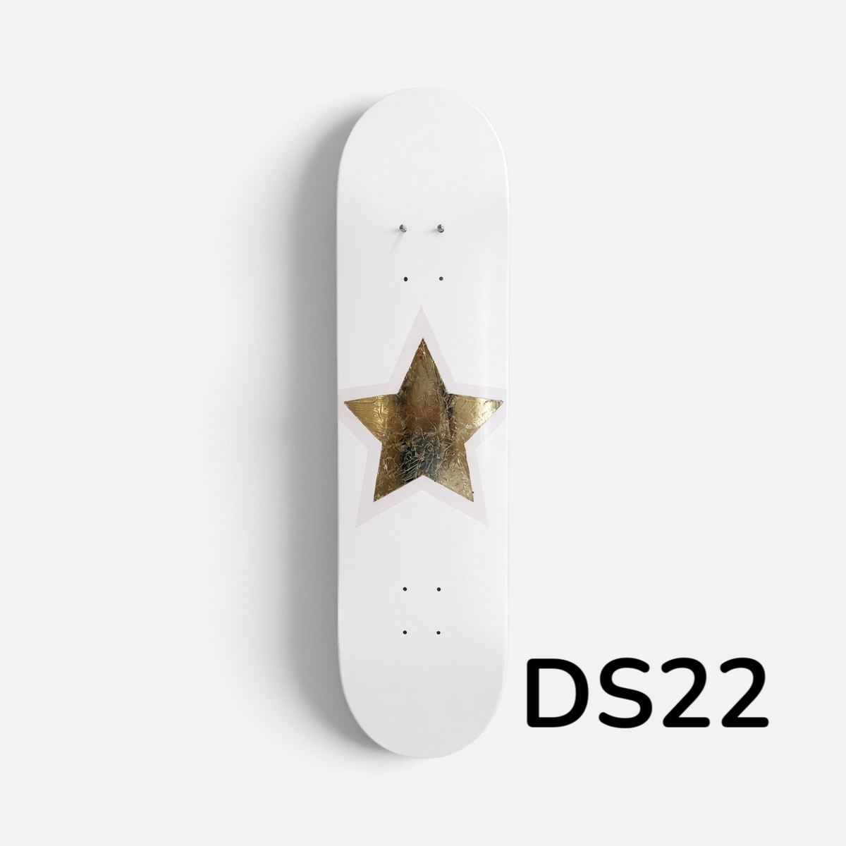 Golden Star- Pink & Gold Leaf Star Skateboard Wall Art – DS- #22