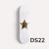 Golden Star- Pink & Gold Leaf Star Skateboard Wall Art – DS- #22