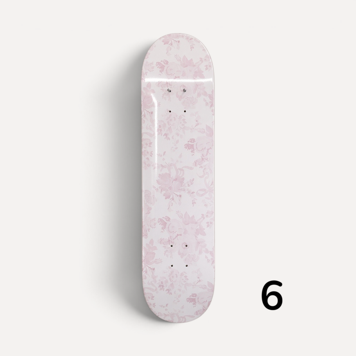 Blush Toile Romantic Floral Skateboard Wall Art #6