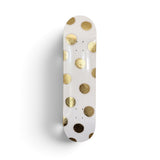Golden Dots- Blush Pink & Gold Leaf Polka Dot Skateboard Wall Art – #DS-23