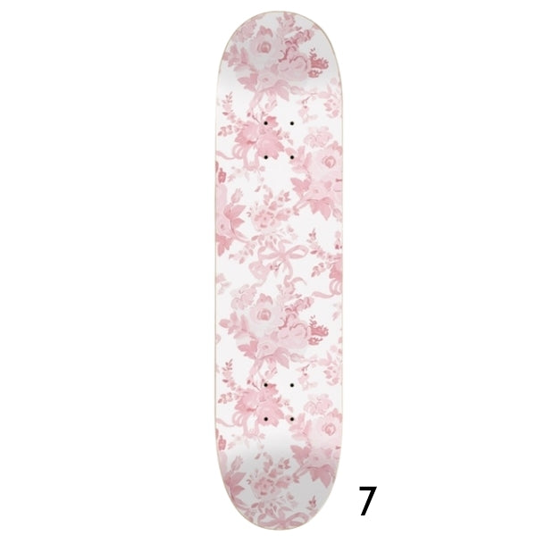 Pink Ribbon Toile- Vintage Floral Skateboard Wall Art #7