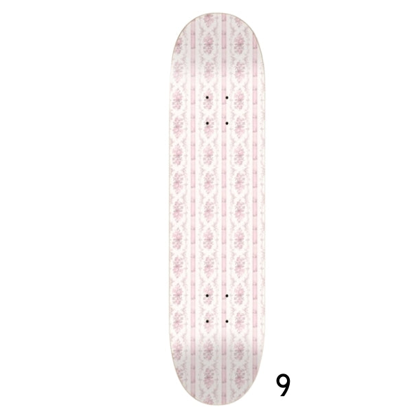 Pink Floral Damask Skateboard Wall Art #9
