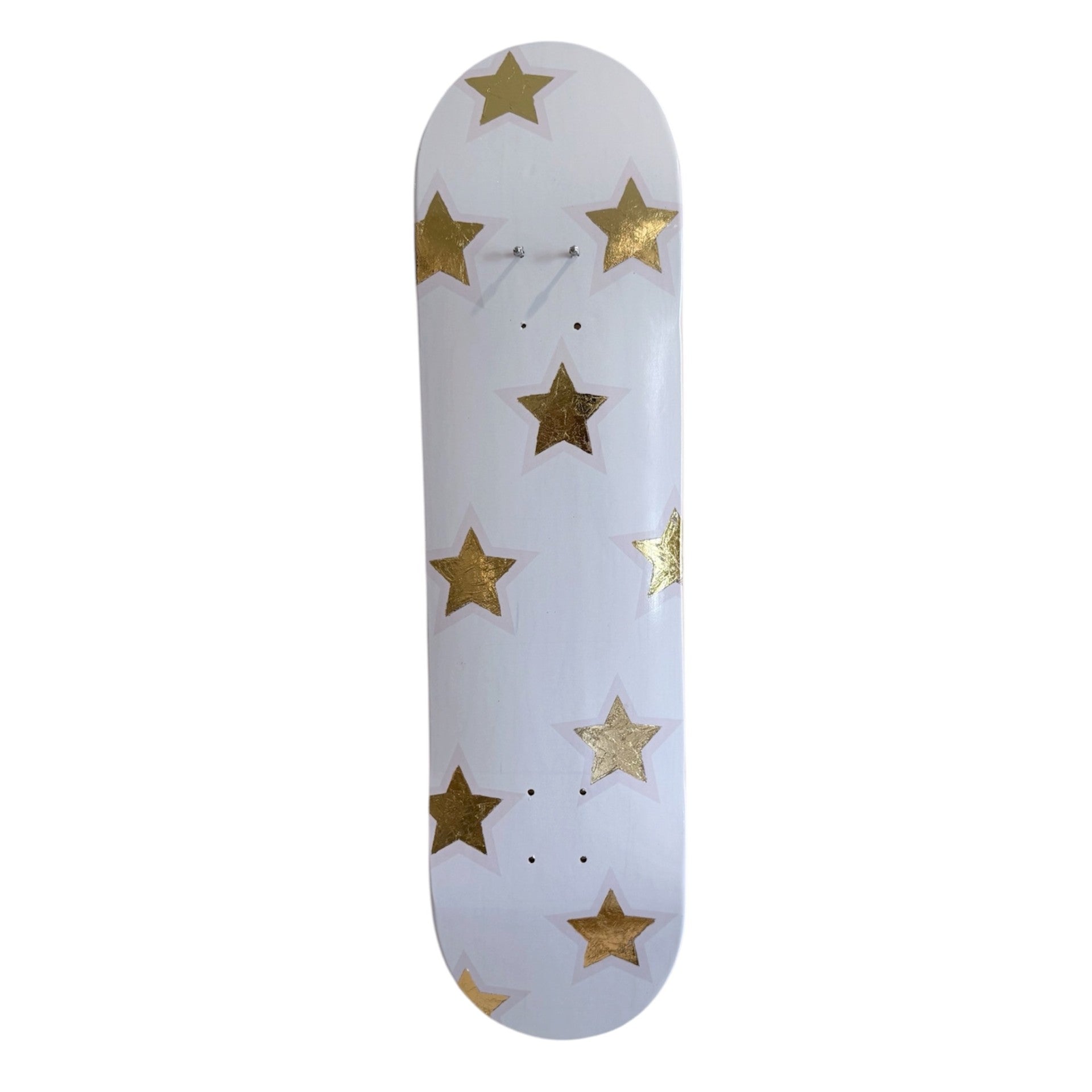 Golden Mini Stars- Blush &amp; Gold Leaf Star Skateboard Wall Art – #DS-24
