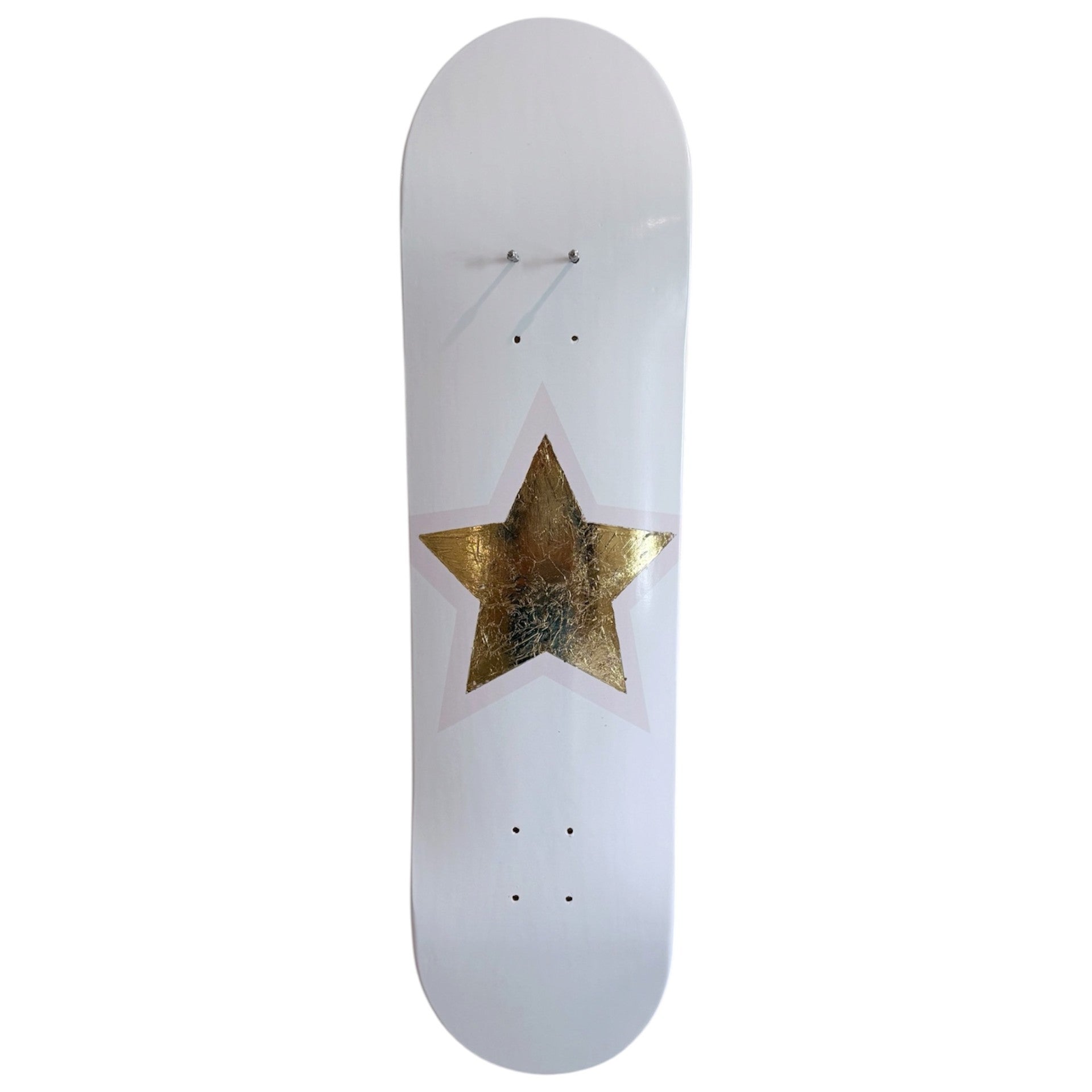 Golden Star- Pink & Gold Leaf Star Skateboard Wall Art – DS- #22